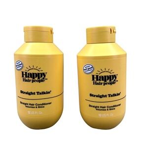 Happy‎ Hair People Straight Talkin Conditioner Unisex 12oz Yellow 2 Pack Shine